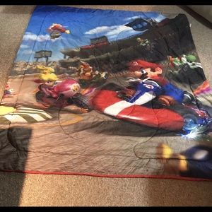 Mario Kart Reversible Twin Comforter With curtains